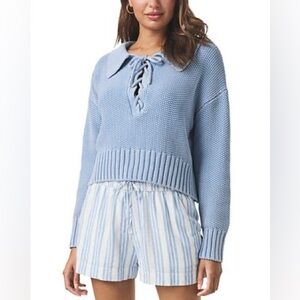 Splendid Roxie Lace Up Sweater BNWT